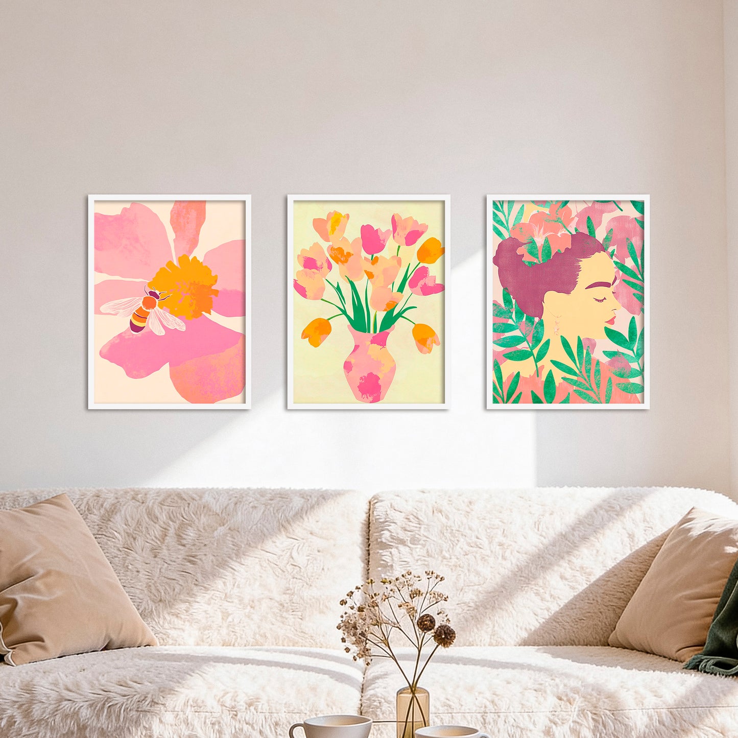 Poster Set Dopamine Trio 3 I mehrteilige Bilderwand I Wandbilder Abstrakte-Kunst