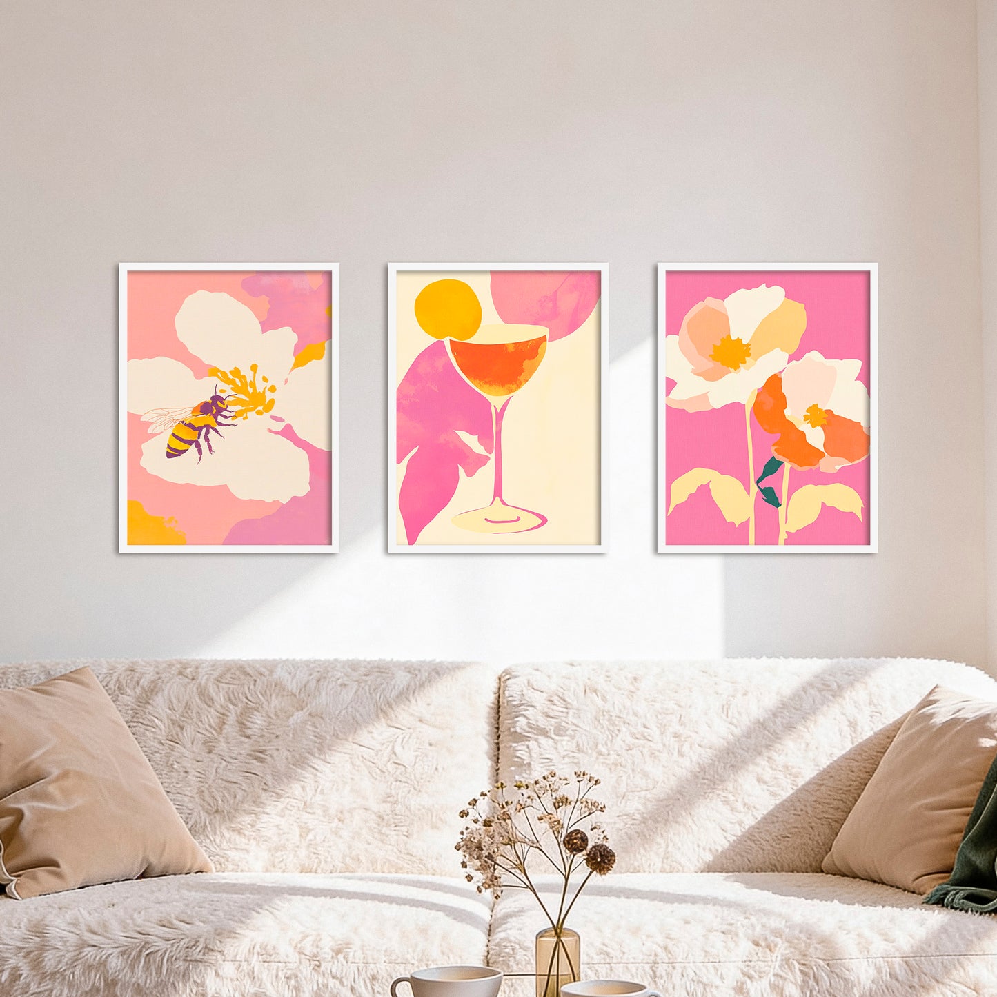 Poster Set Dopamine Trio 4 I mehrteilige Bilderwand I Wandbilder Abstrakte-Kunst