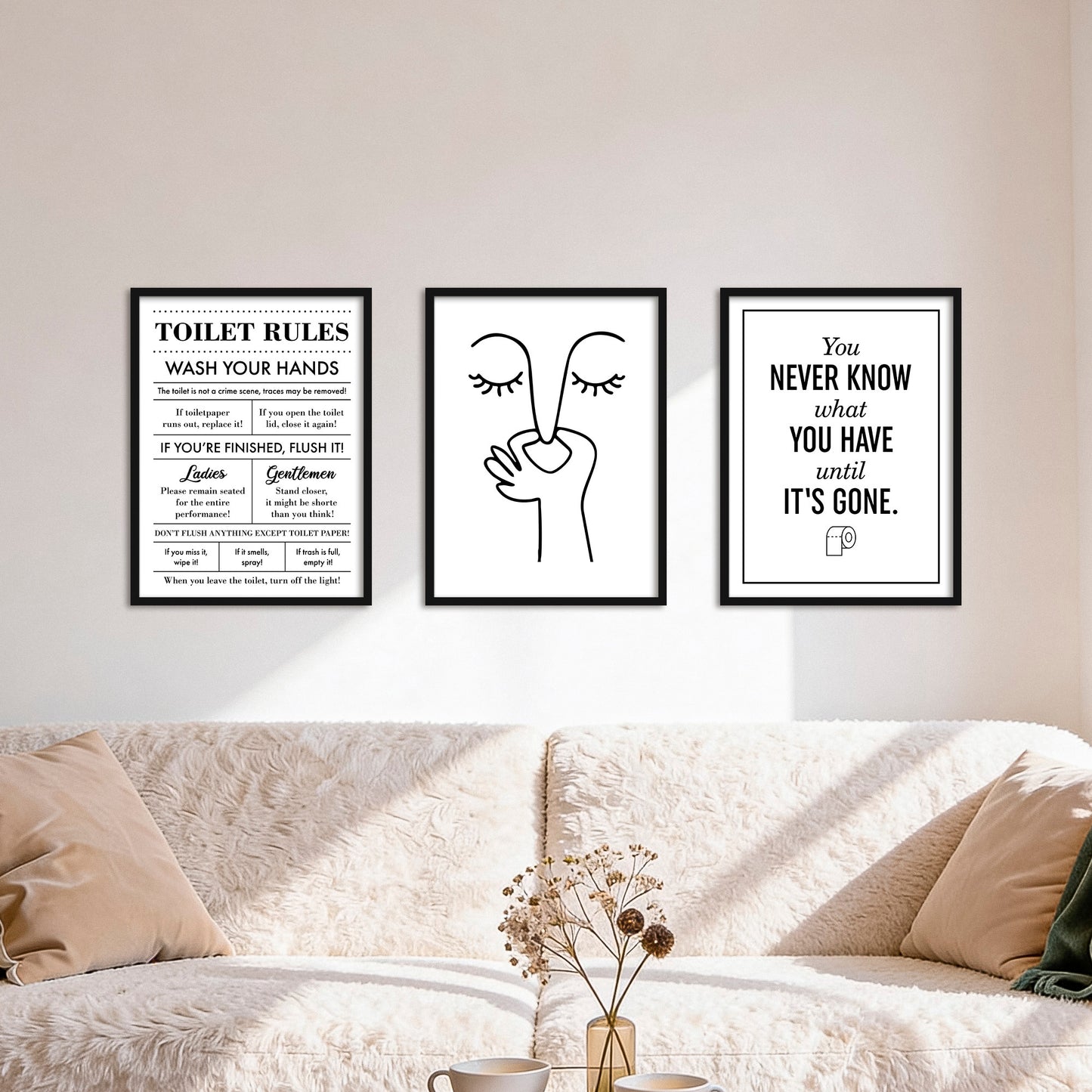 Poster Set Toilet Fun I mehrteilige Bilderwand I Wandbilder Badezimmer