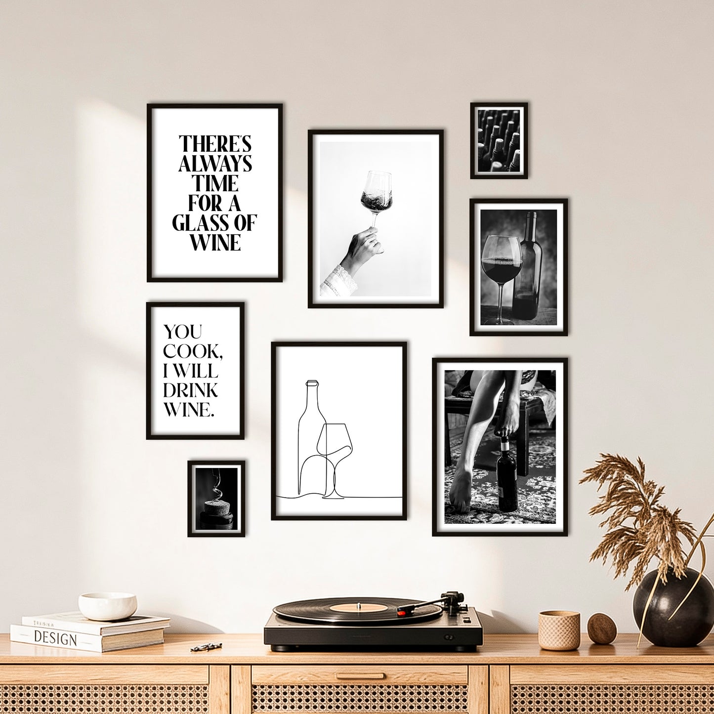 Poster Set Wine Time I mehrteilige Bilderwand I Wandbilder Wein