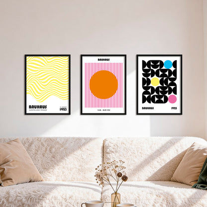 Poster Set Bauhaus Geometrie 3 I mehrteilige Bilderwand I Wandbilder Bauhaus