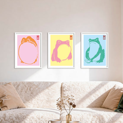 Poster Set Hoji Frogs Dopamine I mehrteilige Bilderwand I Wandbilder Matsumoto-Hoji