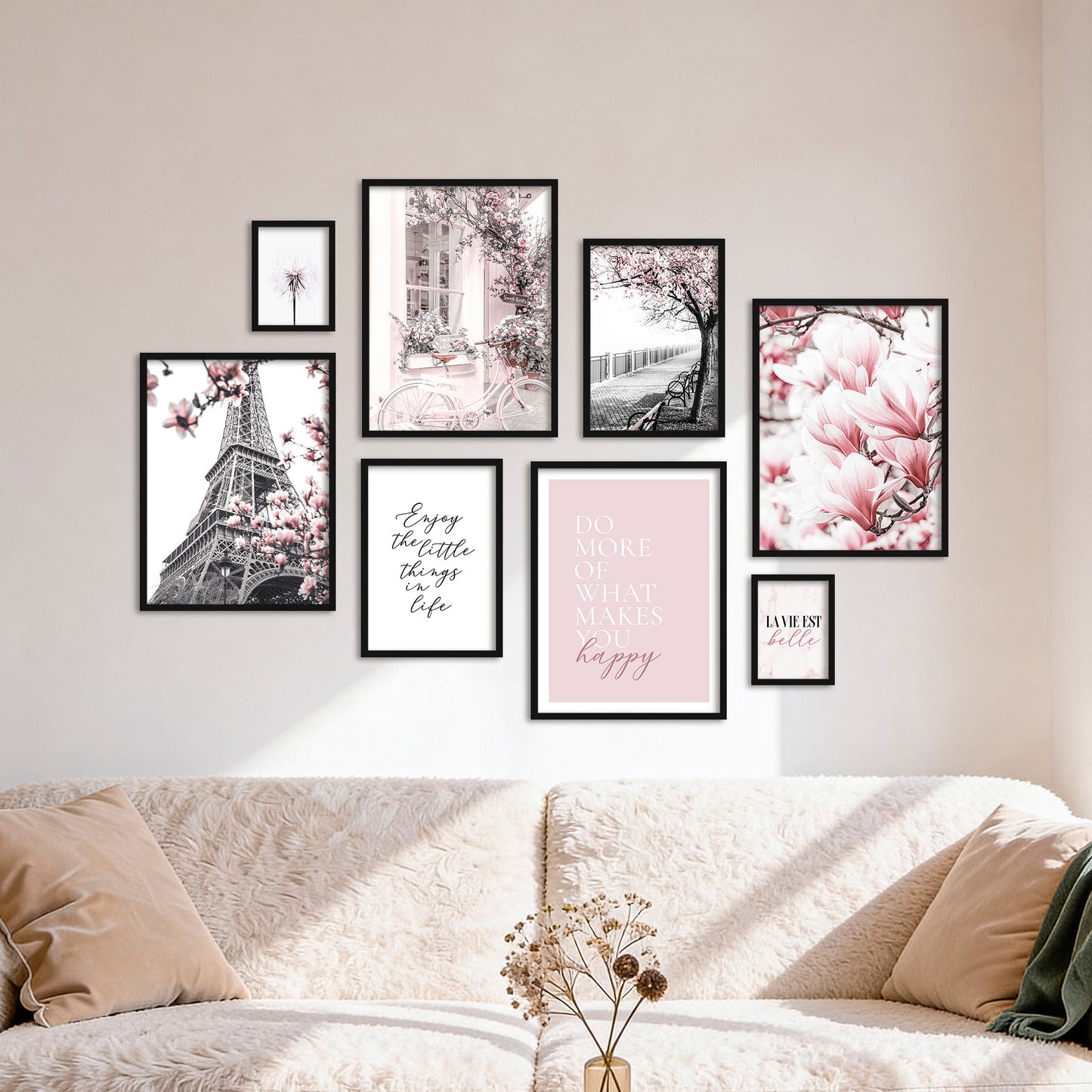 Poster Set - SPRING IN PARIS I Fashion Wall Art Pink