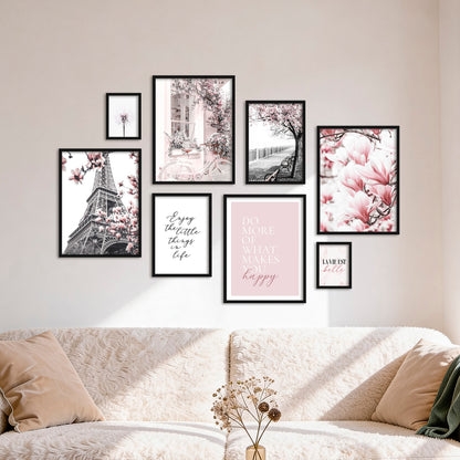 Poster Set - SPRING IN PARIS I Fashion Wall Art Pink