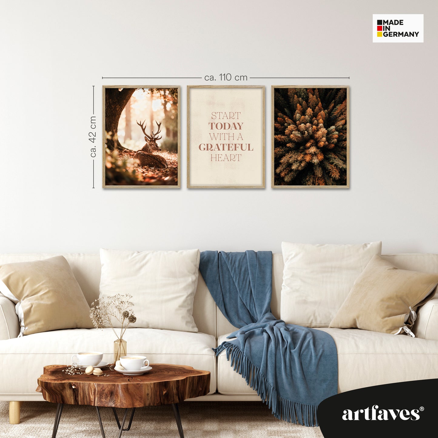 Poster Set - Herbst Wald - 3 Deko Wandbilder