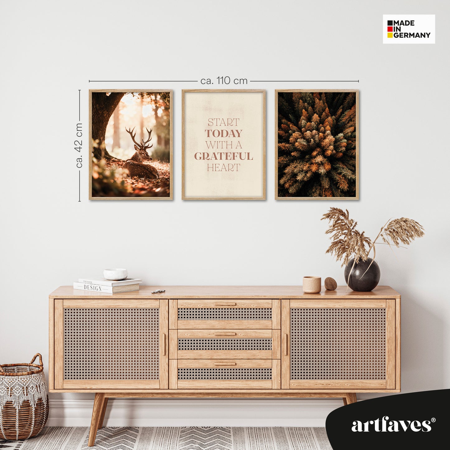 Poster Set - Herbst Wald - 3 Deko Wandbilder