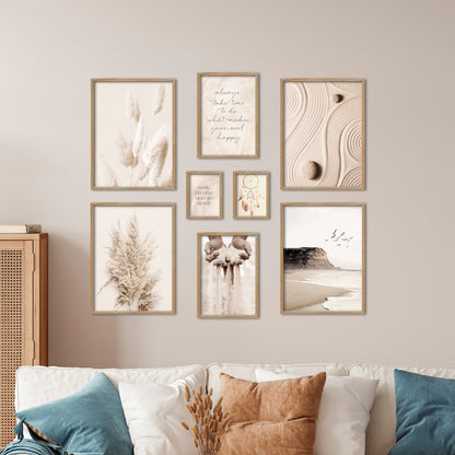 Poster Set - BEIGE DREAMS I Boho Decoration Wall Pictures Pampas Grass