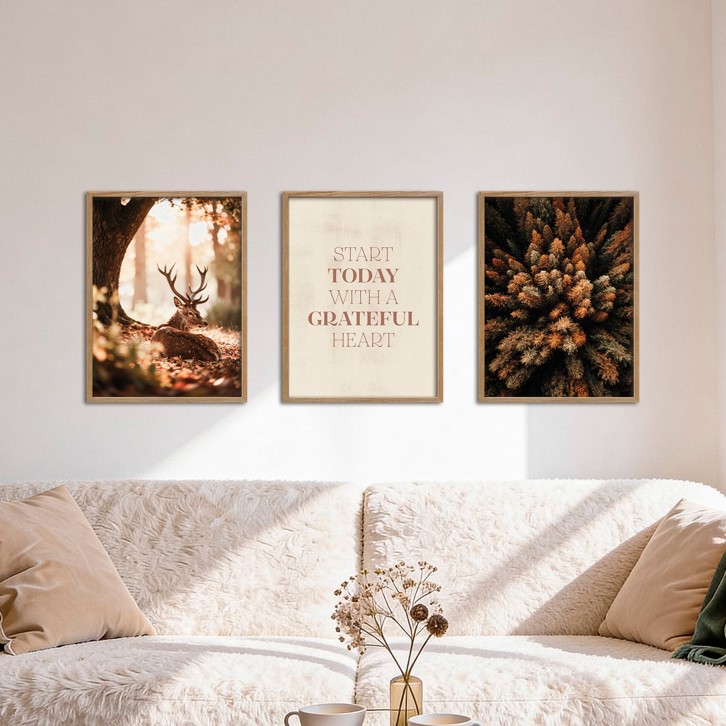 Poster Set Herbst Wald I mehrteilige Bilderwand I Wandbilder Herbst