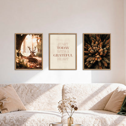 Poster Set Herbst Wald I mehrteilige Bilderwand I Wandbilder Herbst