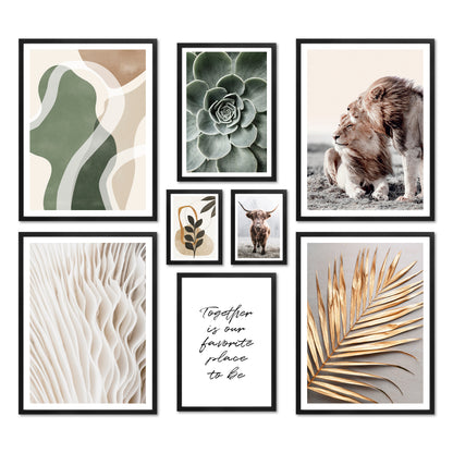 Poster Set - ABSTRACT NATURE I Nature Decoration Wall Pictures Green