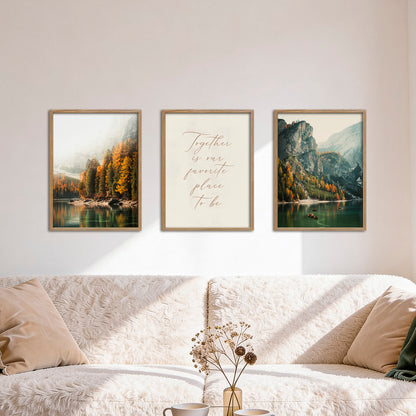 Poster Set Pragser Wildsee Herbst I mehrteilige Bilderwand I Wandbilder Tirol