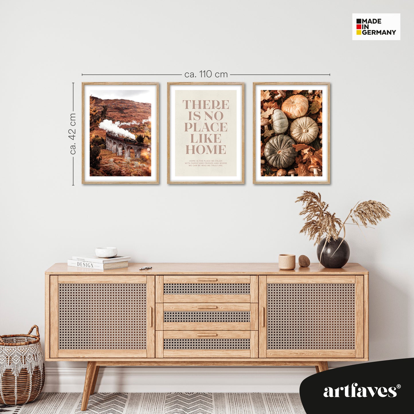 Poster Set - Herbst Momente 1 - 3 Deko Wandbilder Kürbisse Glenfinnan Viaduct