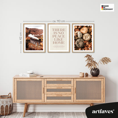 Poster Set - Herbst Momente 1 - 3 Deko Wandbilder Kürbisse Glenfinnan Viaduct