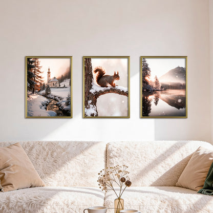Poster Set Winter Momente 2 I mehrteilige Bilderwand I Wandbilder Winter