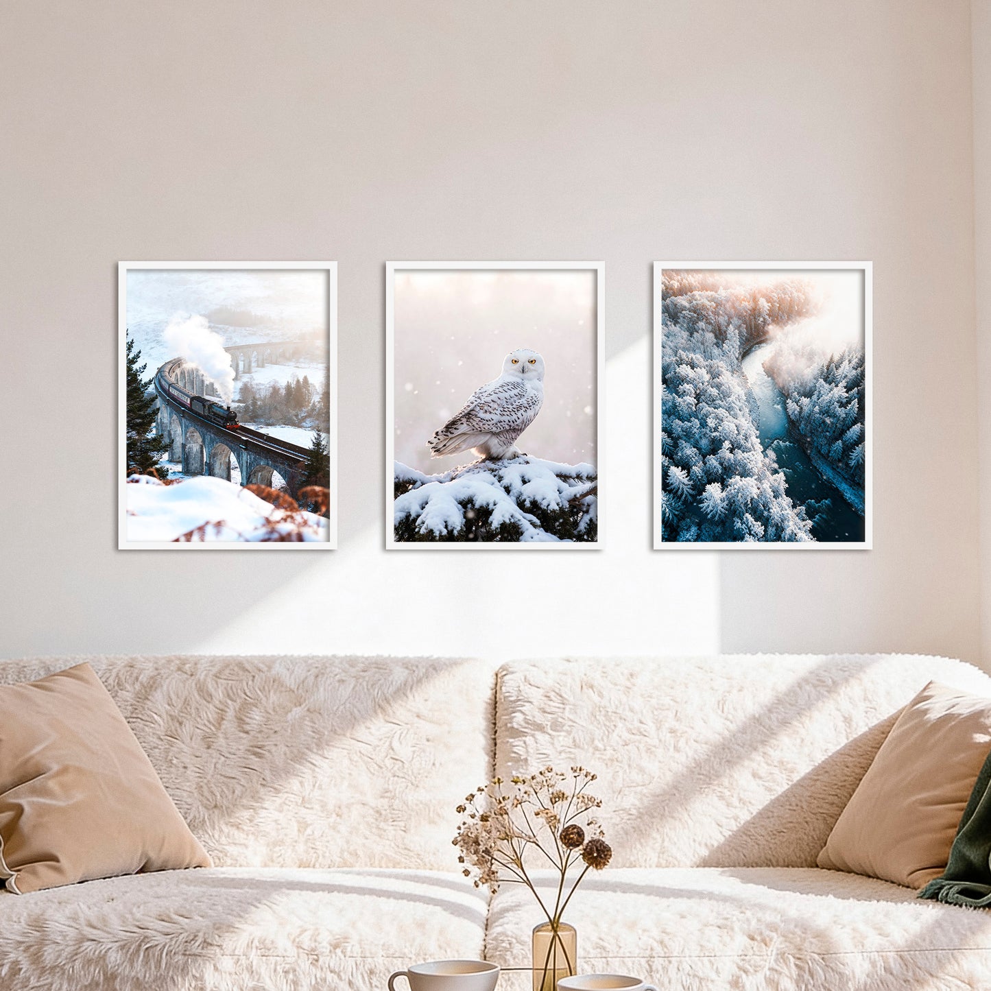 Poster Set Winter Momente 3 I mehrteilige Bilderwand I Wandbilder Winter