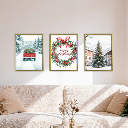 Poster Set Merry Christmas I mehrteilige Bilderwand I Wandbilder Weihnachten