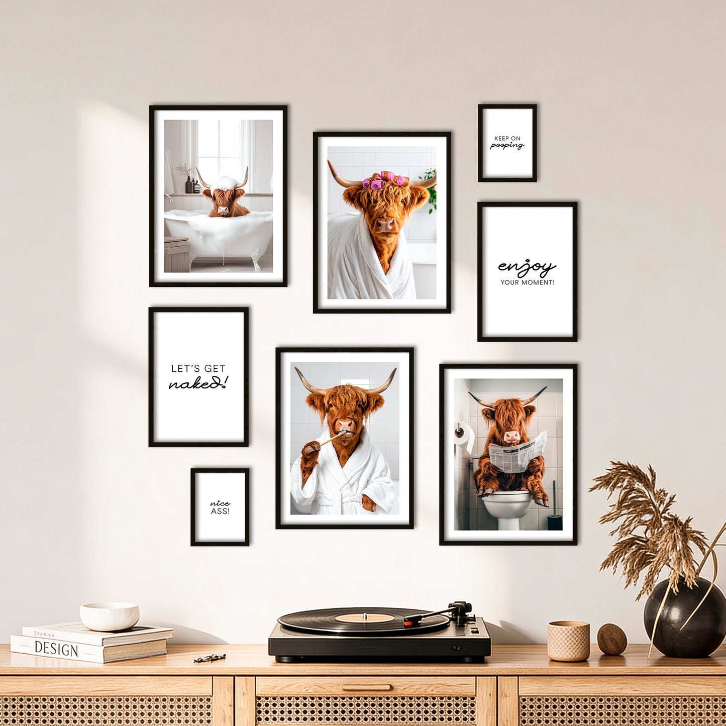 Poster Set Funny Bathroom I mehrteilige Bilderwand I Wandbilder Badezimmer