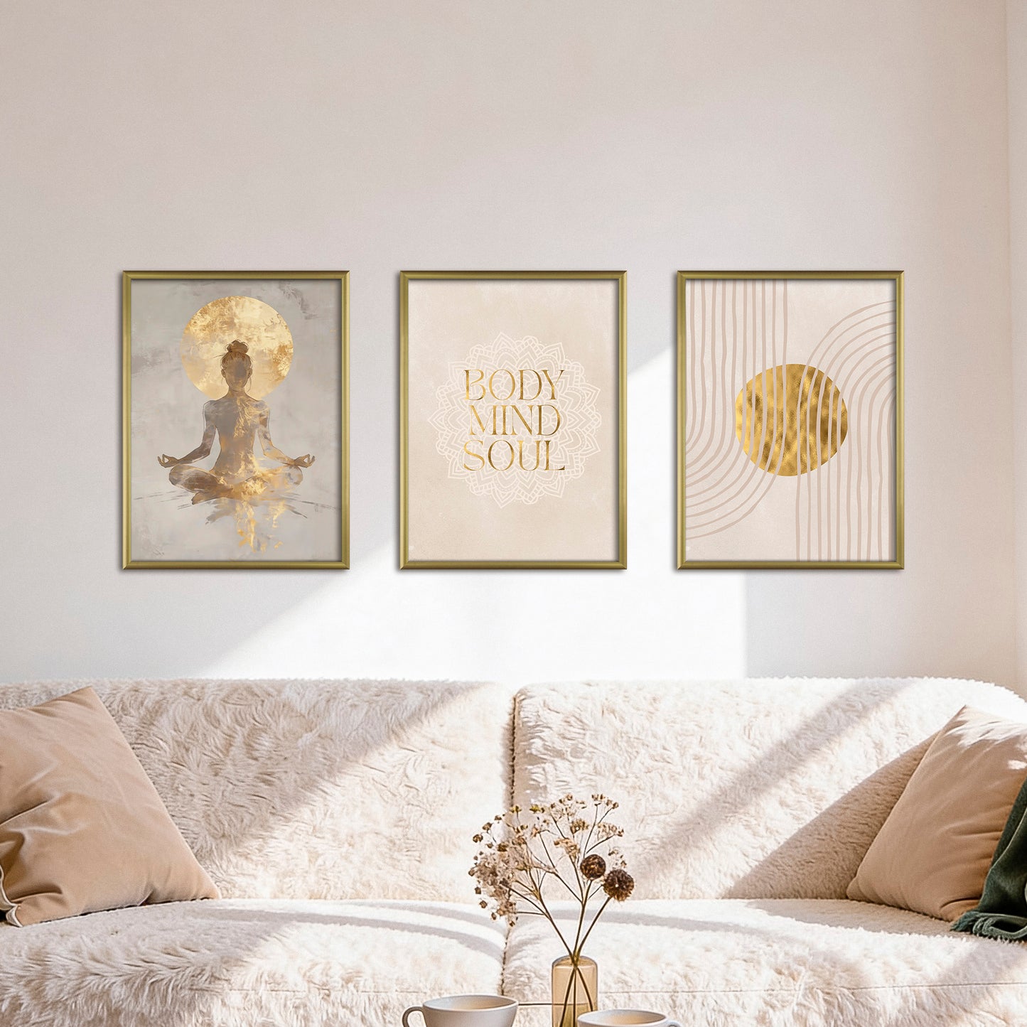 Poster Set Yoga Spirit Trio I mehrteilige Bilderwand I Wandbilder Spirituell