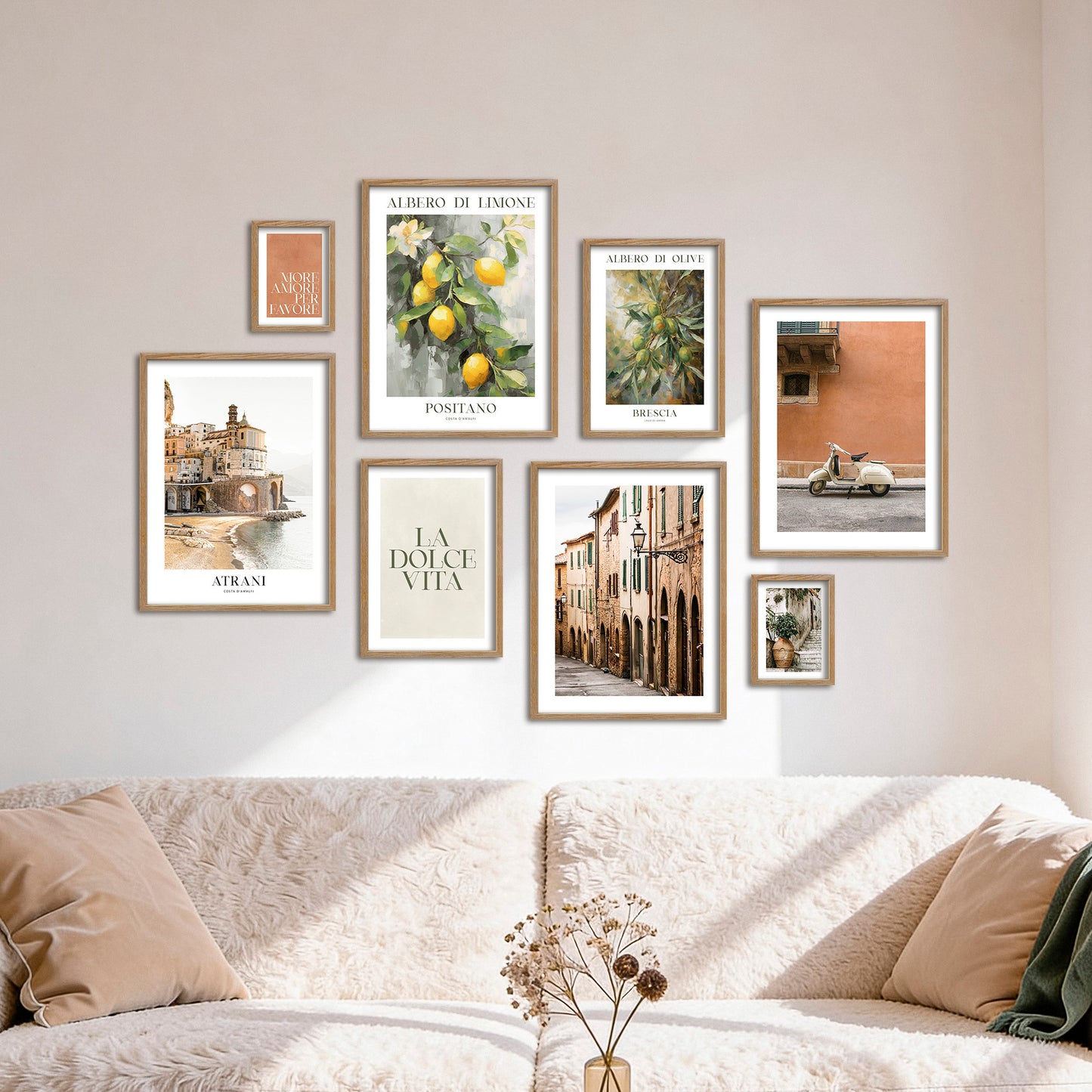 Poster Set La Dolce Vita Italy I mehrteilige Bilderwand I Wandbilder Italien