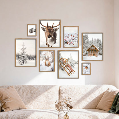 Poster Set Winter Wonderland I mehrteilige Bilderwand I Wandbilder Winter