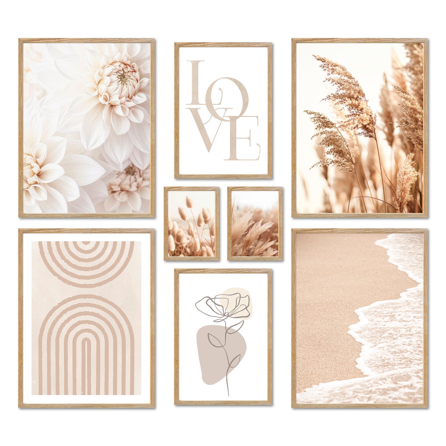 Poster Set - BEIGE SOFTNESS I Boho Deco Wall Art Abstract
