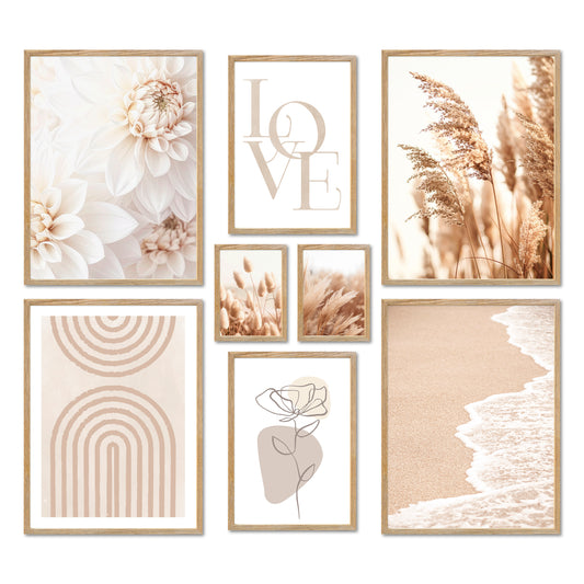Poster Set - BEIGE SOFTNESS I Boho Deko Wandbilder Abstrakt