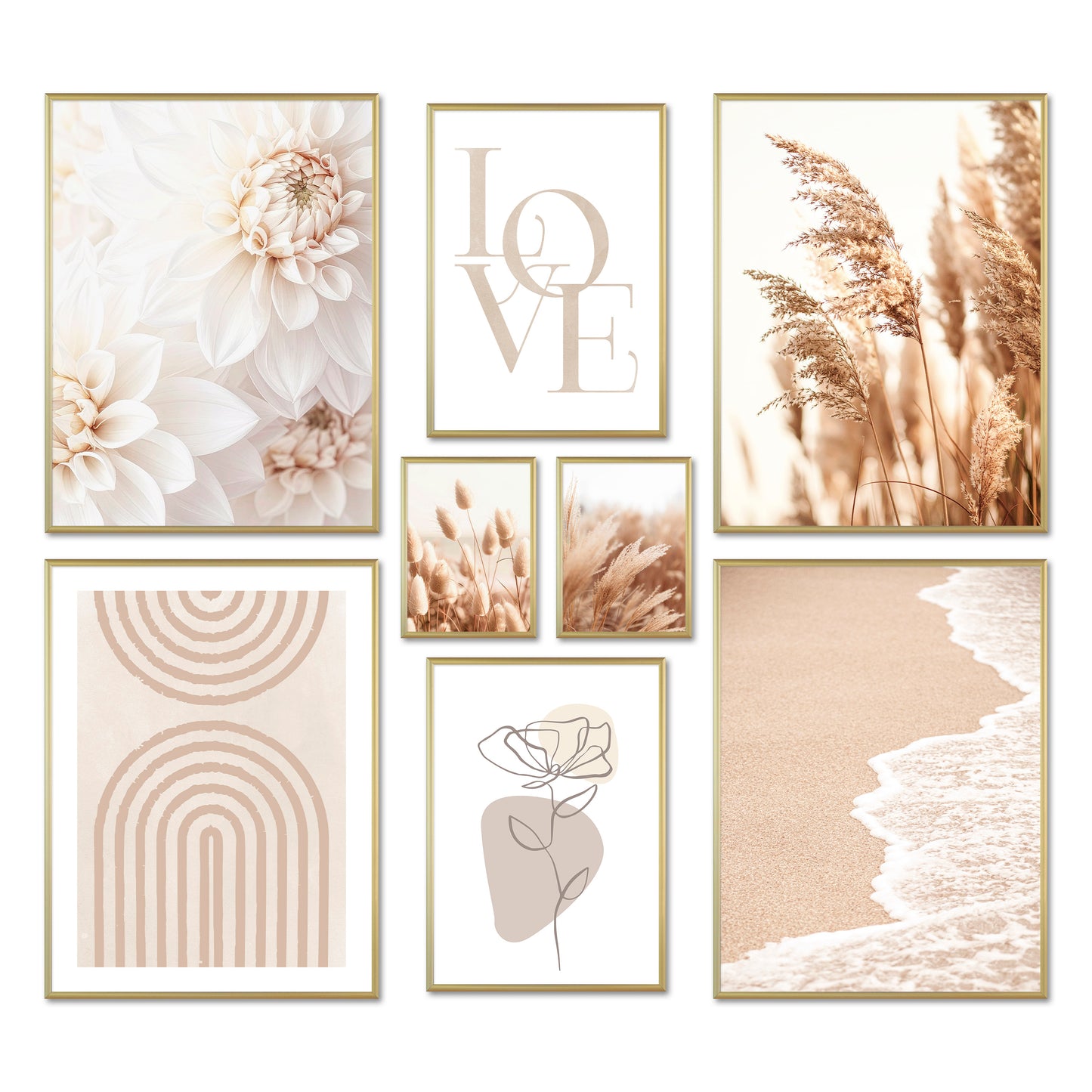 Poster Set - BEIGE SOFTNESS I Boho Deco Wall Art Abstract