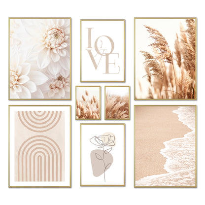 Poster Set - BEIGE SOFTNESS I Boho Deco Wall Art Abstract