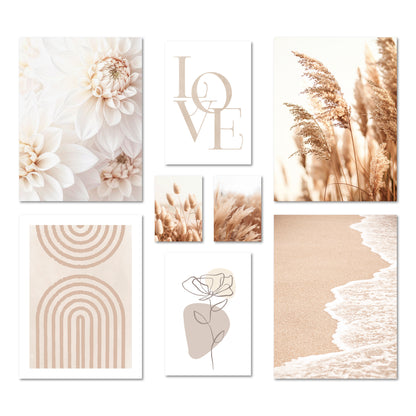 Poster Set - BEIGE SOFTNESS I Boho Deco Wall Art Abstract