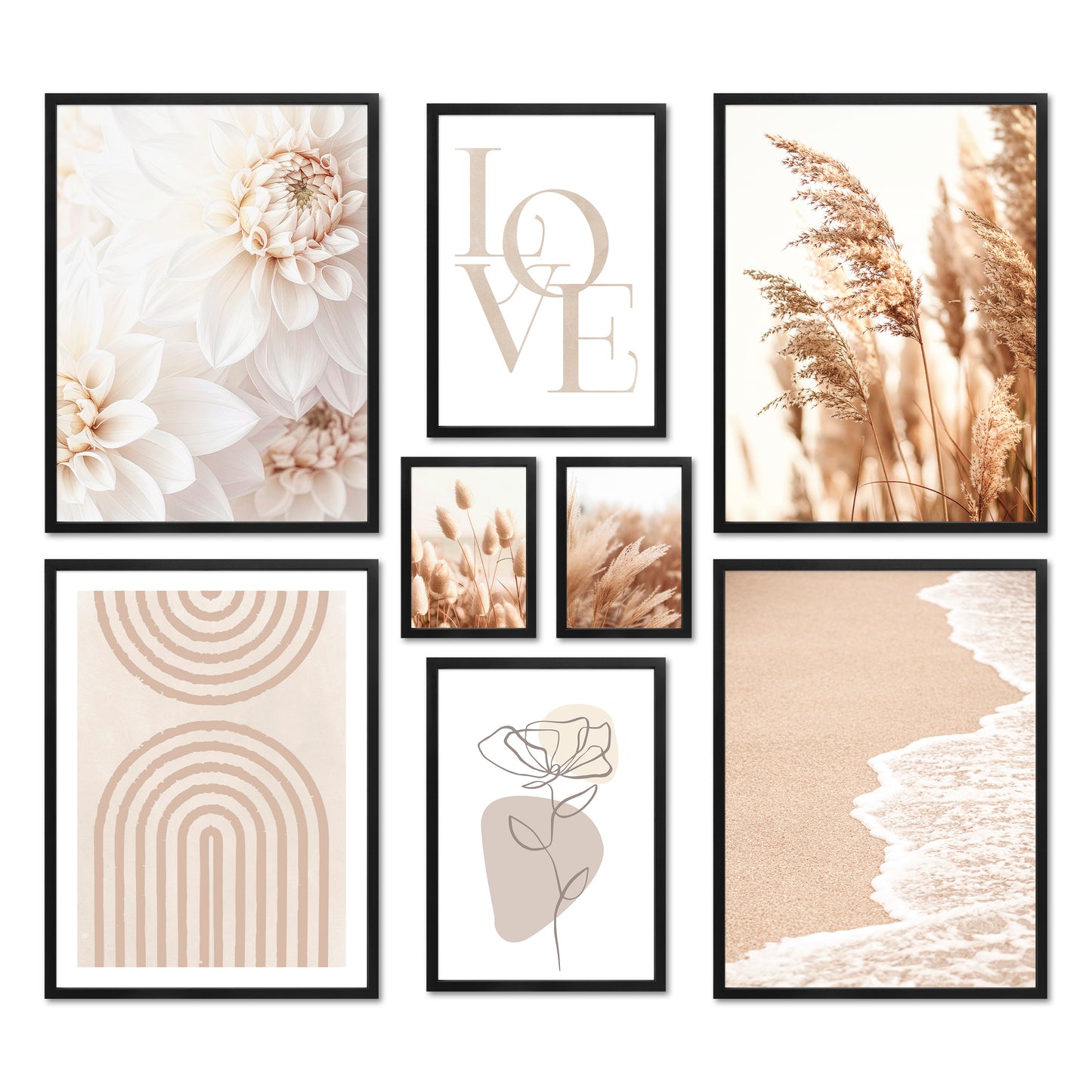 Poster Set - BEIGE SOFTNESS I Boho Deco Wall Art Abstract