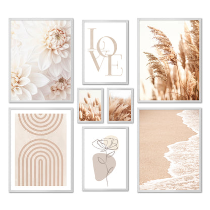 Poster Set - BEIGE SOFTNESS I Boho Deco Wall Art Abstract