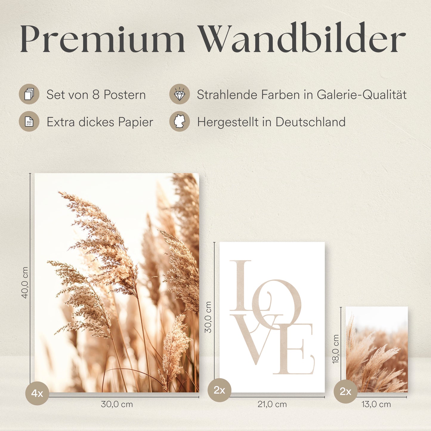 Poster Set - BEIGE SOFTNESS I Boho Deco Wall Art Abstract