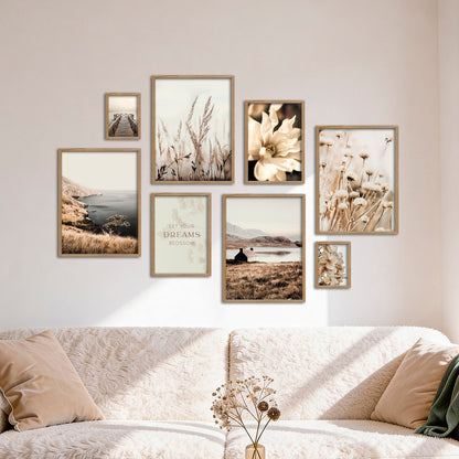 Poster Set Beige Vintage Nature I mehrteilige Bilderwand I Wandbilder Natur