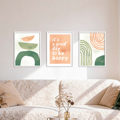 Poster Set Abstract Spring Trio I mehrteilige Bilderwand I Wandbilder Fruehling