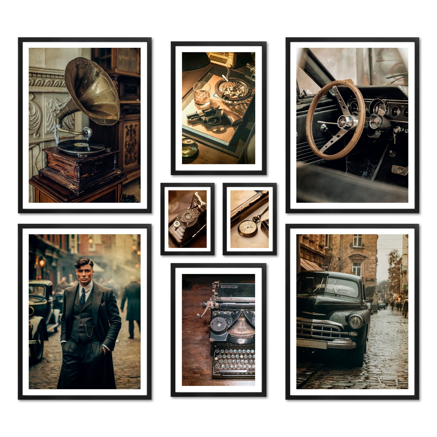Poster Set - VINTAGE LONDON I Wall Pictures Mafia 20s 30s Gangster