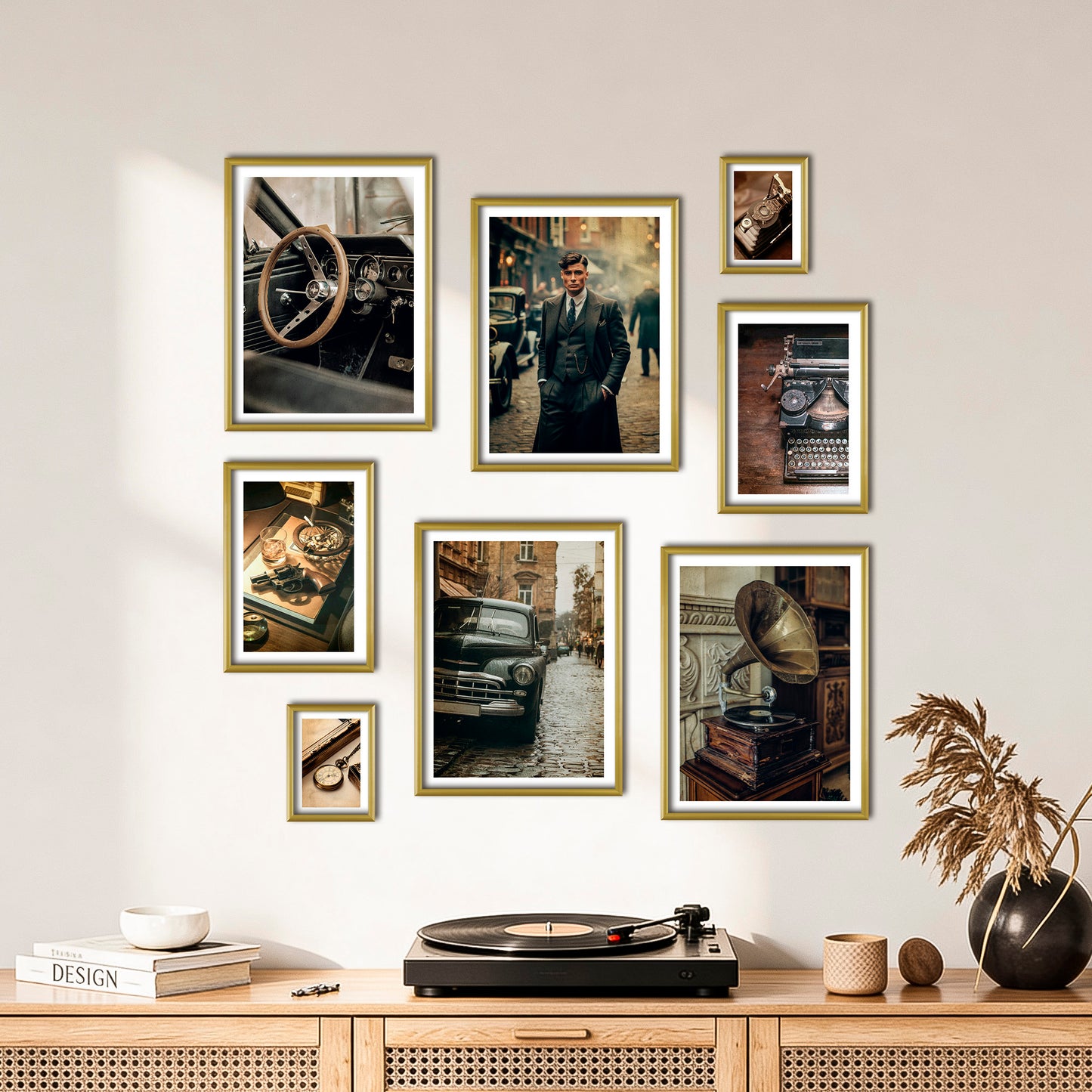 Poster Set Vintage London I mehrteilige Bilderwand I Wandbilder Gangster
