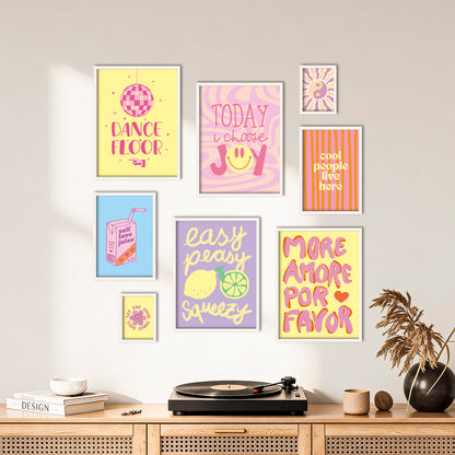 Poster Set Fancy Dopamine Art I mehrteilige Bilderwand I Wandbilder Abstrakte-Kunst