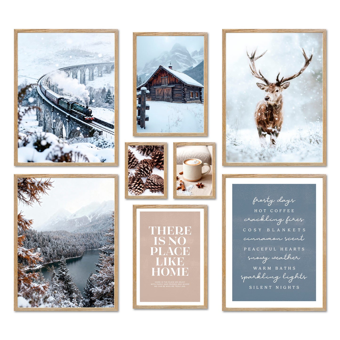 Poster Set - WINTER DREAMS - Deko Wandbilder - Winter Landschaft Natur Schnee