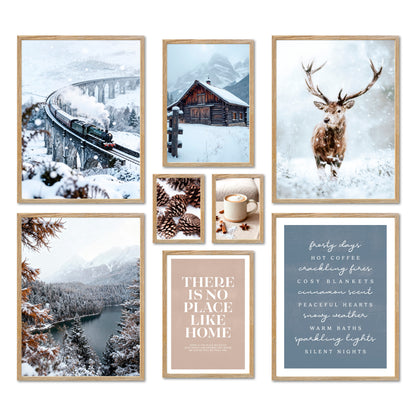 Poster Set - WINTER DREAMS - Deko Wandbilder - Winter Landschaft Natur Schnee