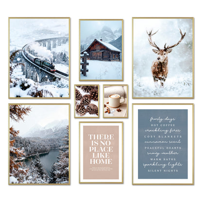 Poster Set - WINTER DREAMS - Deko Wandbilder - Winter Landschaft Natur Schnee