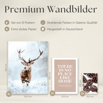 Poster Set - WINTER DREAMS - Deko Wandbilder - Winter Landschaft Natur Schnee