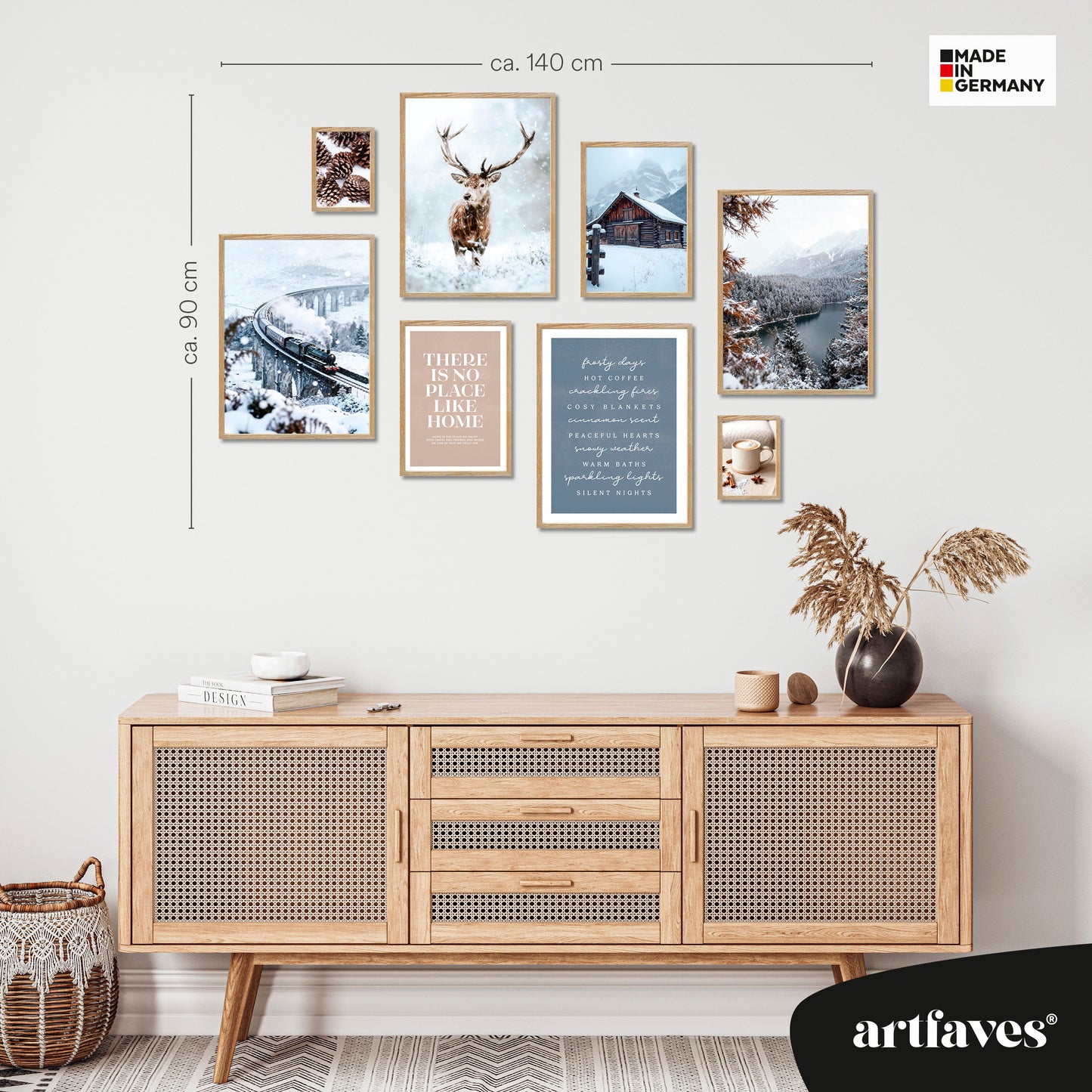 Poster Set - WINTER DREAMS - Deko Wandbilder - Winter Landschaft Natur Schnee