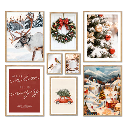 Poster Set - CHRISTMAS HOLIDAYS - Deko Wandbilder Weihnachten Winter