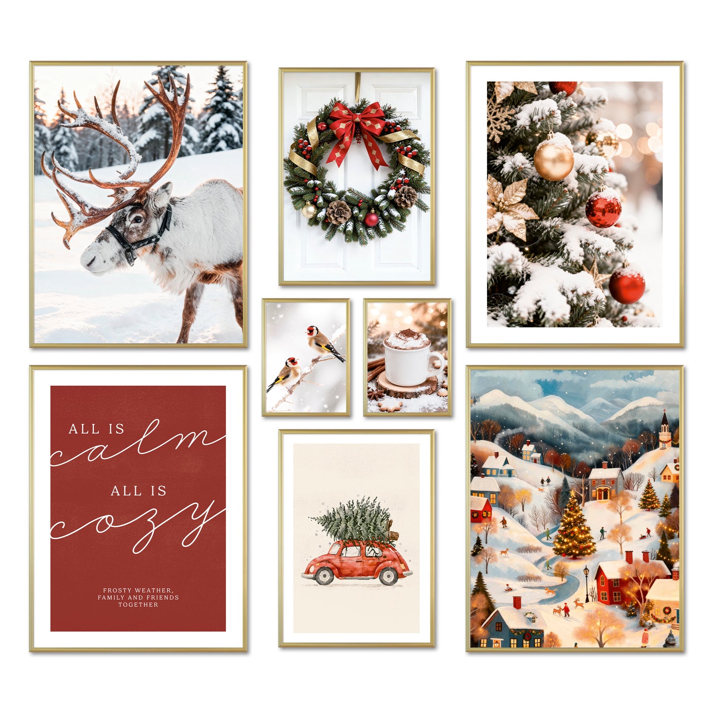Poster Set - CHRISTMAS HOLIDAYS - Deko Wandbilder Weihnachten Winter