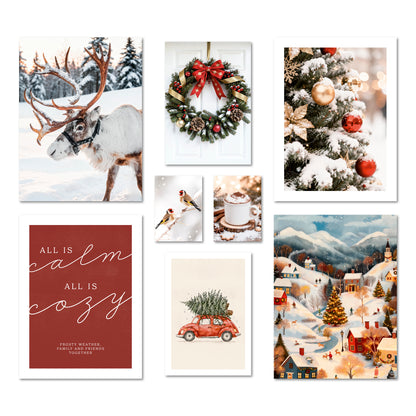 Poster Set - CHRISTMAS HOLIDAYS - Deko Wandbilder Weihnachten Winter
