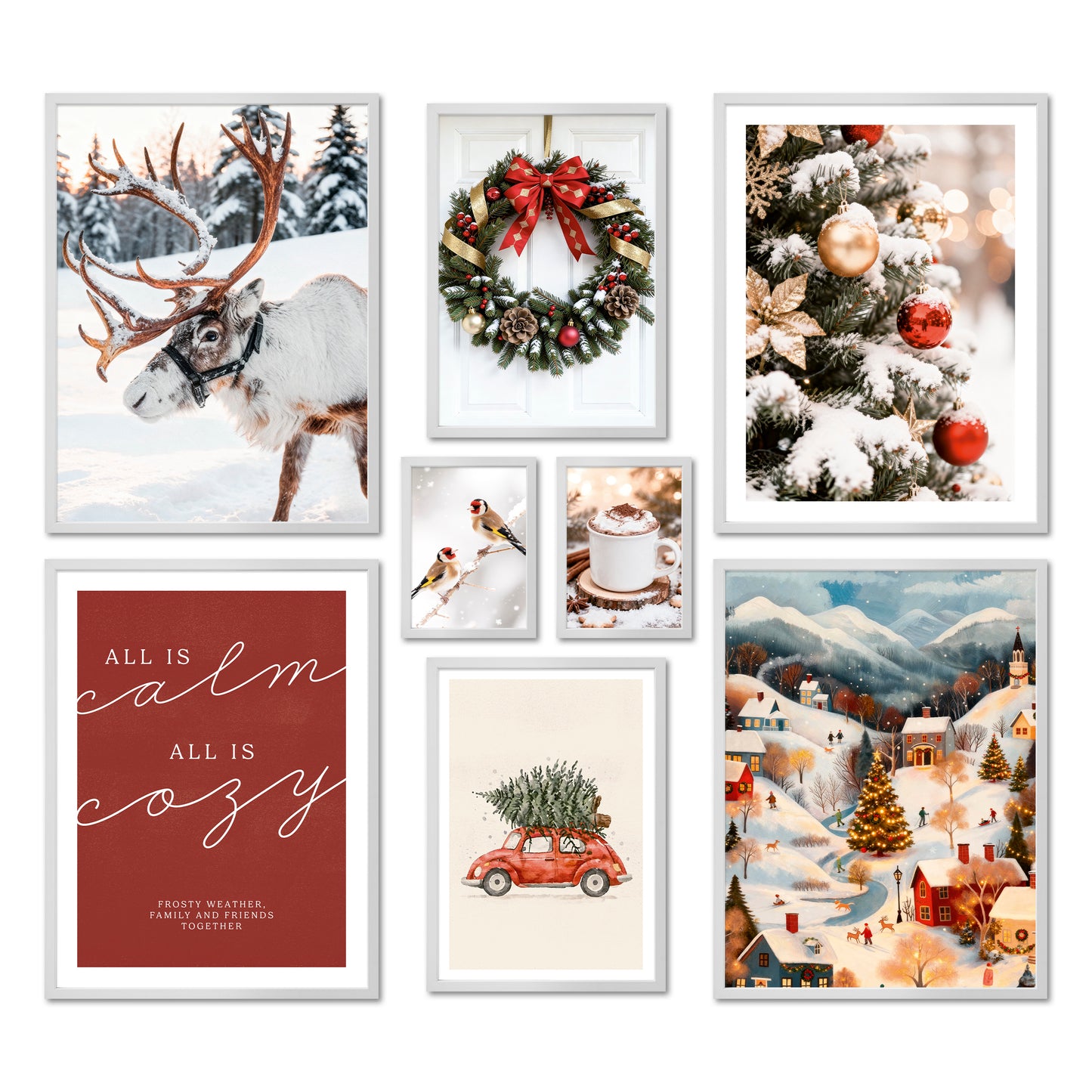 Poster Set - CHRISTMAS HOLIDAYS - Deko Wandbilder Weihnachten Winter
