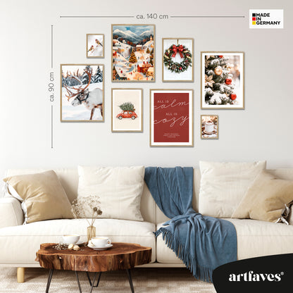 Poster Set - CHRISTMAS HOLIDAYS - Deko Wandbilder Weihnachten Winter