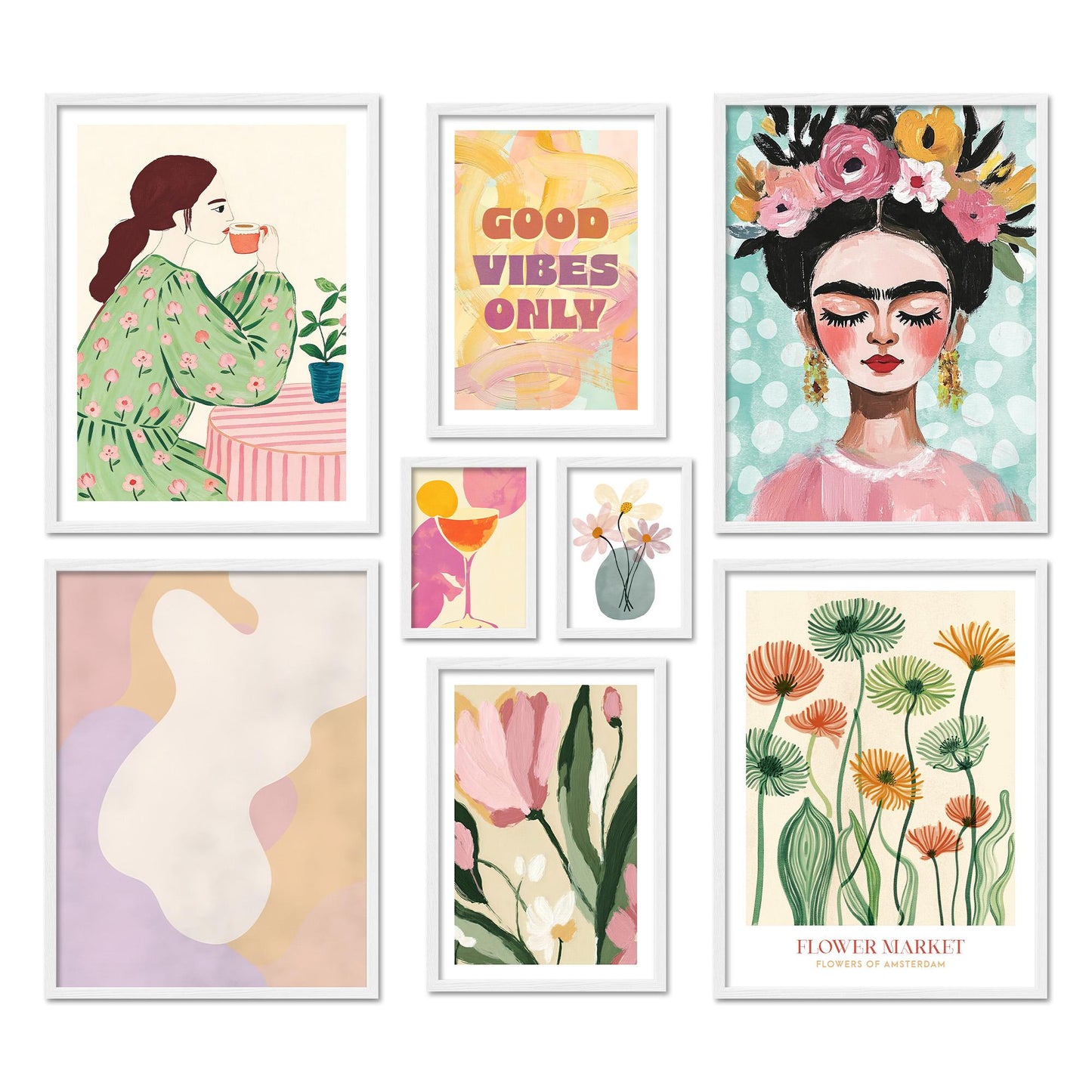Poster Set Abstract Art Galerie Bilderwand Wandbilder Abstrakte-Kunst ARTFAVES
