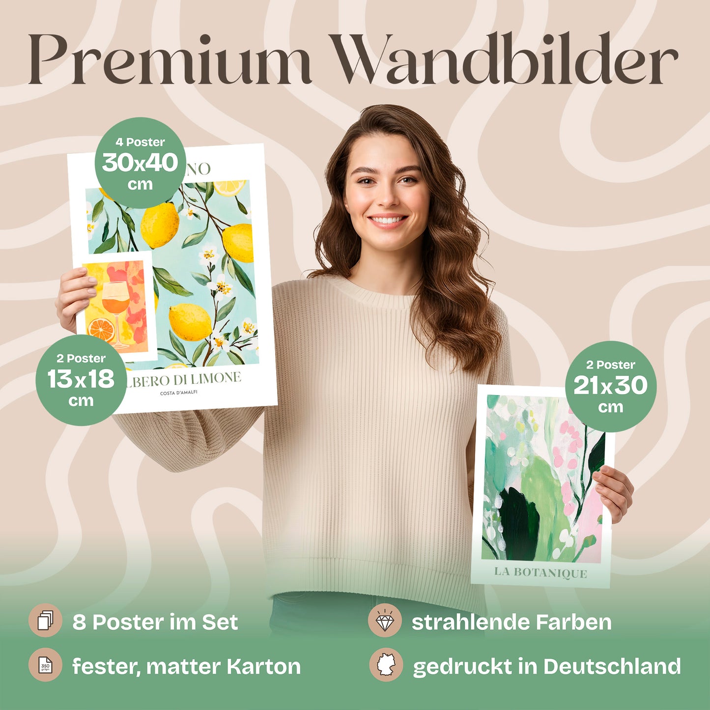 Poster Set Abstract Art Galerie Bilderwand Wandbilder Abstrakte-Kunst ARTFAVES