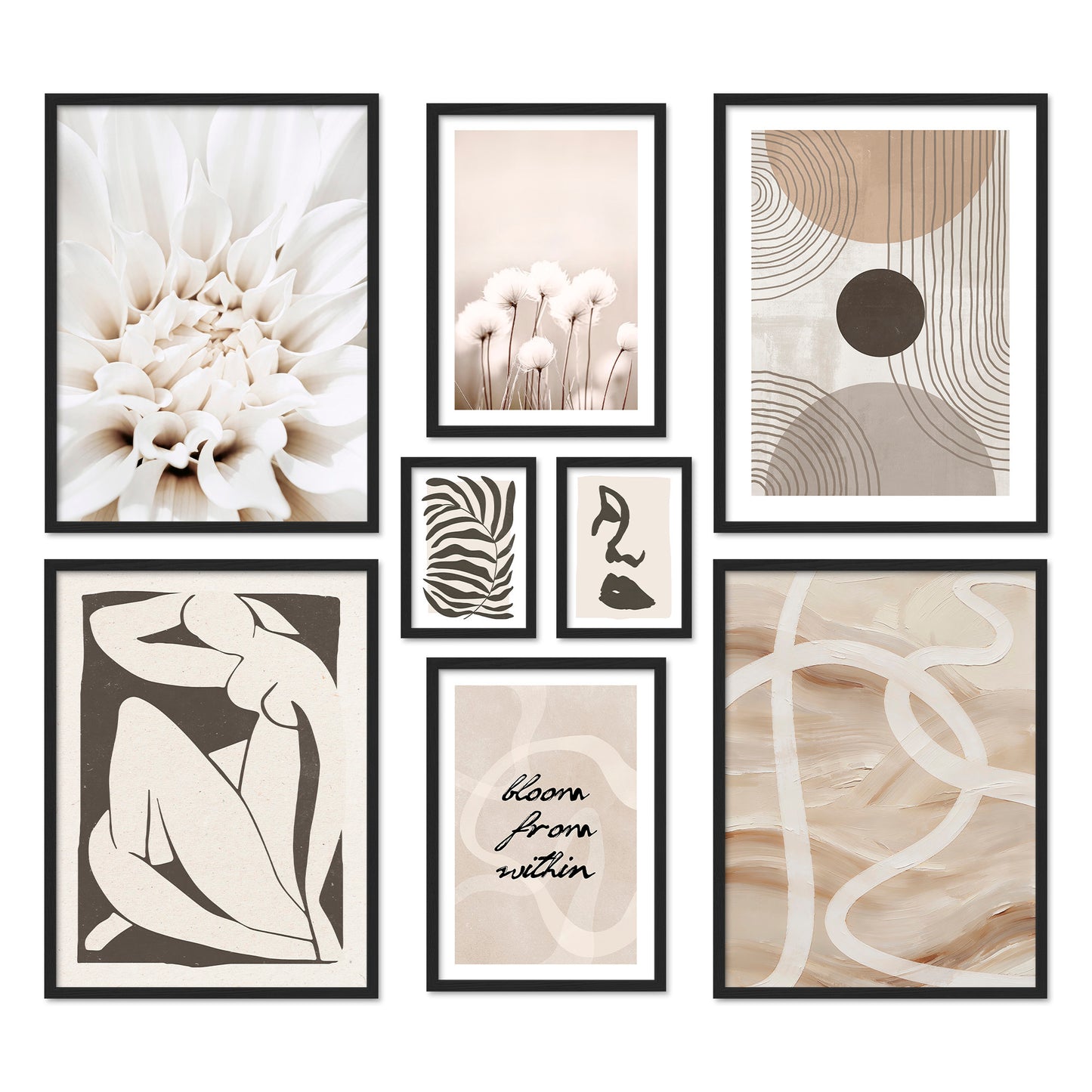 Poster Set Abstract Black Art Bilderwand Wandbilder Abstrakt ARTFAVES